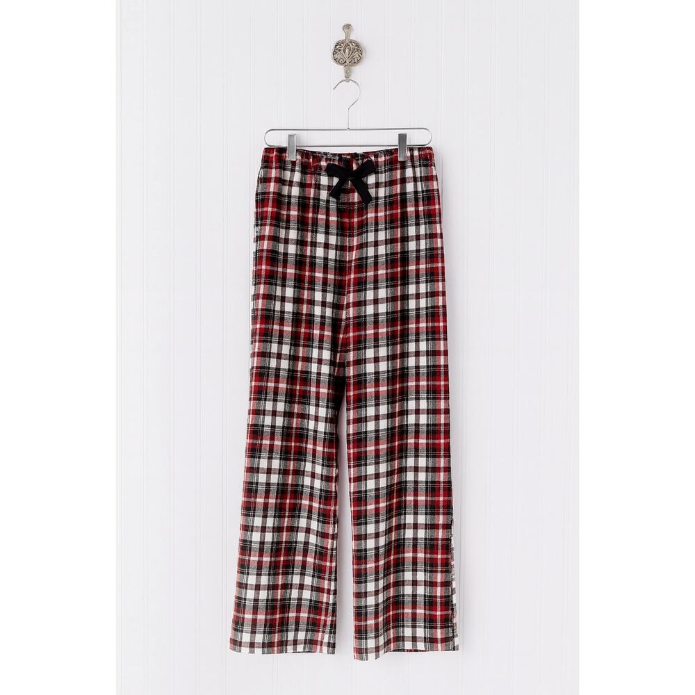 Victoria’s Secret Small Pajama Pants Plaid Red Black White Ribbon Tie